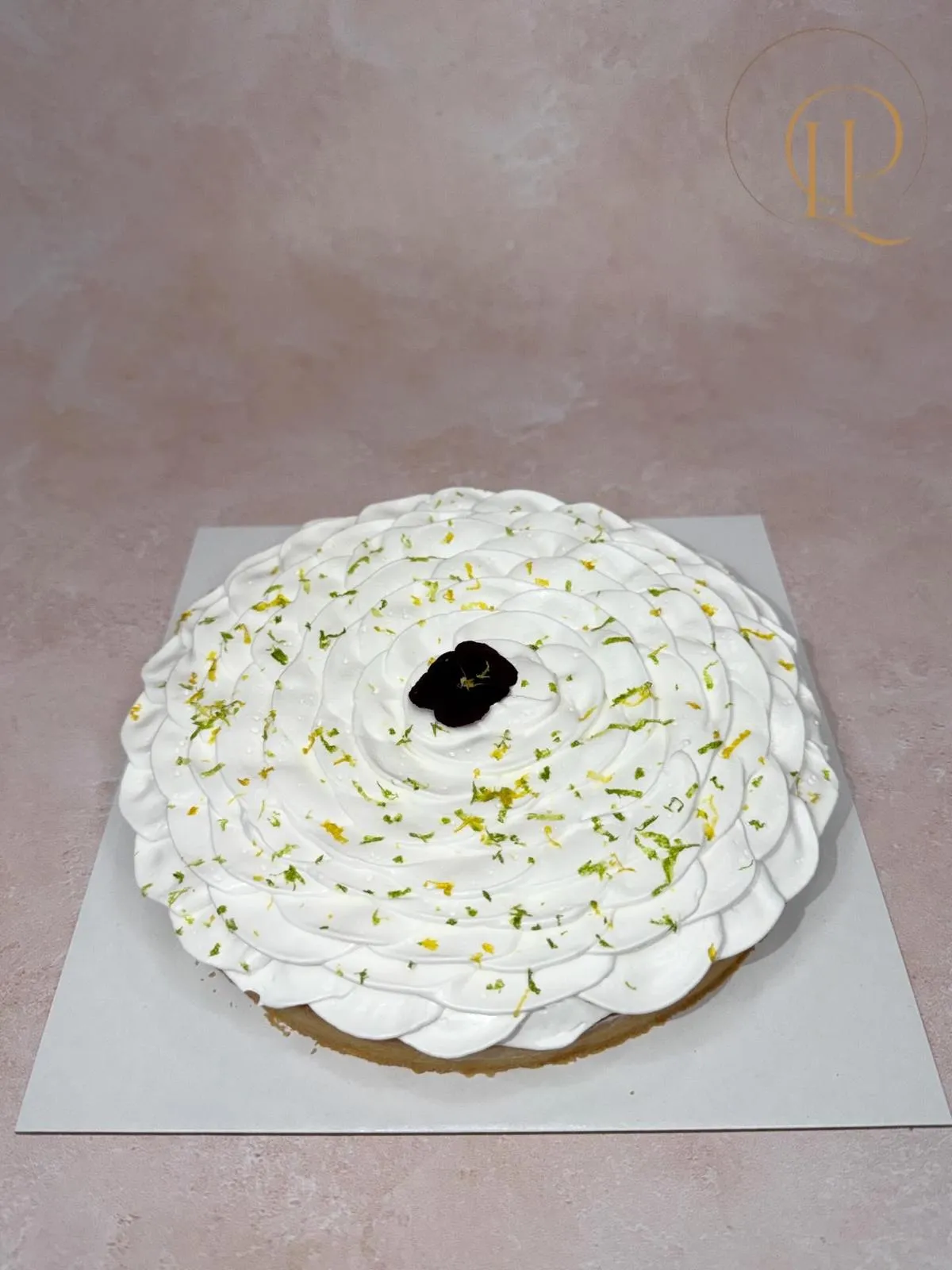 Tarte chantilly, zestes de citron vert