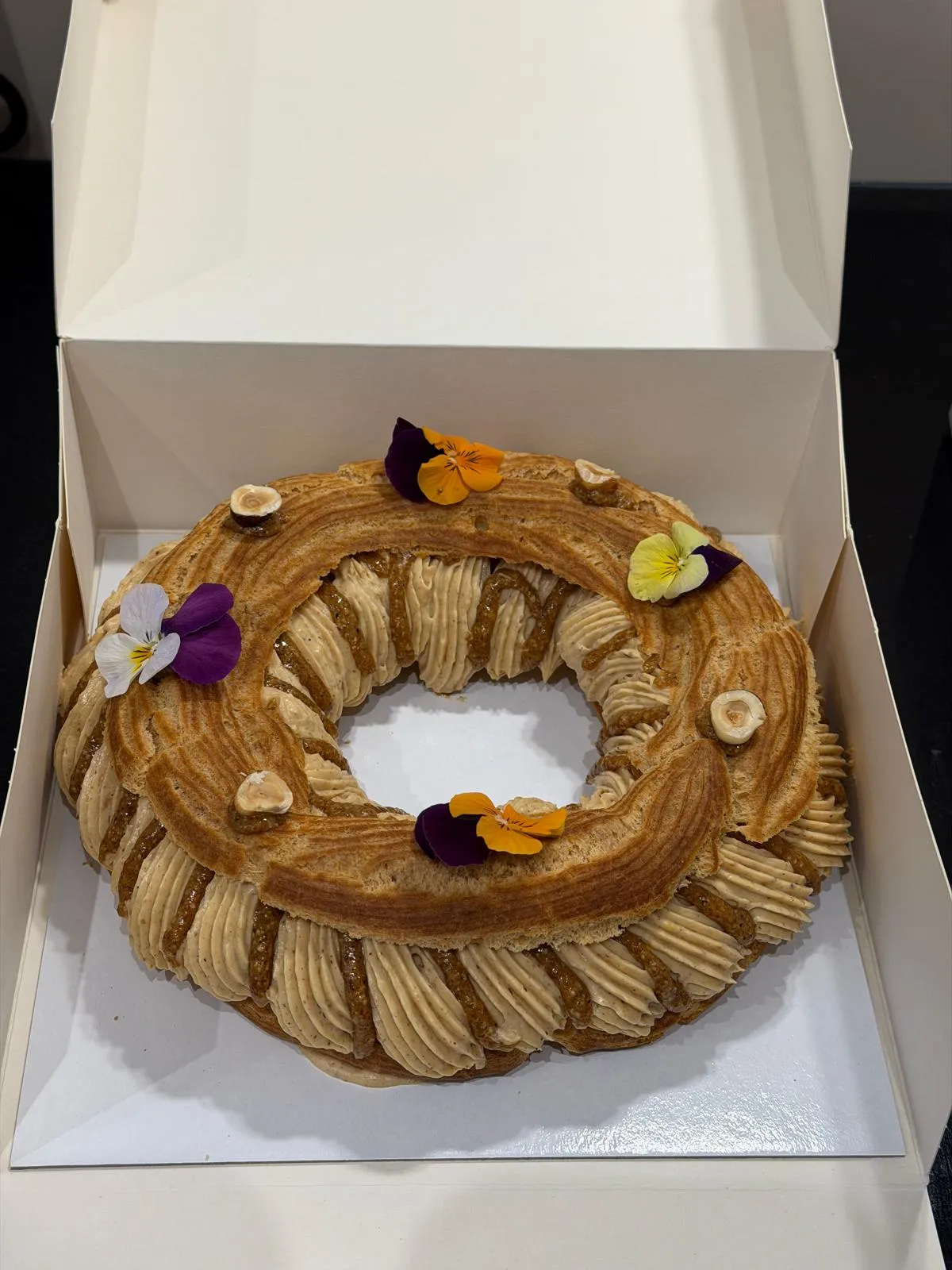 Paris-Brest praliné noisettes craquelin et croustillant